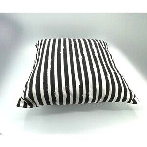 Black and White Cabana Stripes 17” Throw Pillow‎ NWOT